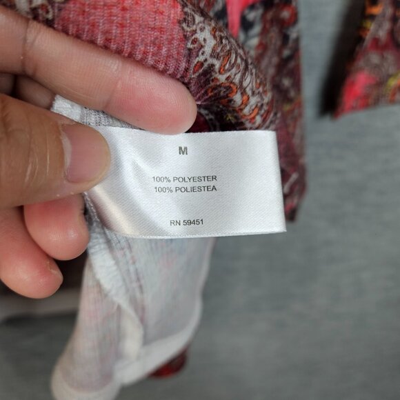 Jane Ashley Women's V-neck 3/4 Sleeve Boho Top Size M - Picture 6 of 7